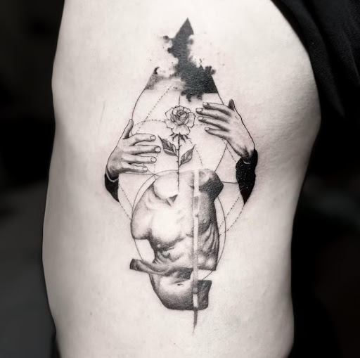 Explore virgen de guadalupe tattoo ideas, creative tattoo ideas in San Diego, available at Black&Grey Atelier