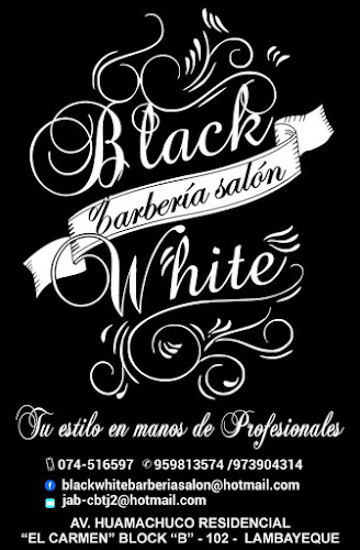 Black white barberia salon - Lambayeque