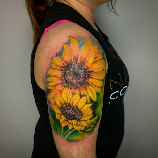 Explore pitbull dog tattoo ideas, creative tattoo ideas in Nashville, available at Titan Tattoo