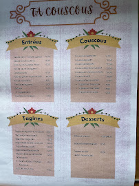 Menu du TA COUSCOUS ORIENTAL à Romillé