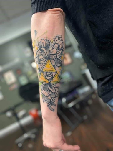 Explore back of knee tattoo ideas, creative tattoo ideas in Sullivan, available at Double Time Tattoo