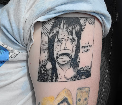 Explore cartoon character tattoo ideas, creative tattoo ideas in Winston Salem, available at Garden of Ink Studio