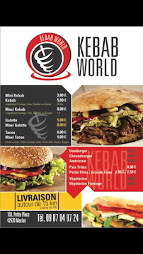Kebab World à Maclas carte