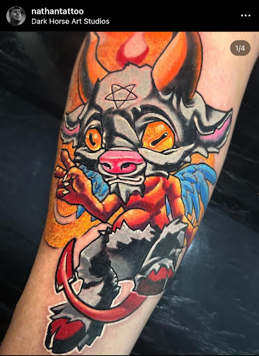 Explore dachshund tattoo ideas, creative tattoo ideas in Hinesville, available at Dark Horse Art Studios