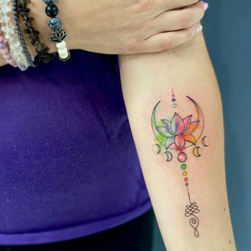 Explore emperor's new groove tattoo ideas, creative tattoo ideas in Schaumburg, available at Atmosphere Tattoo Gallery - Schaumburg