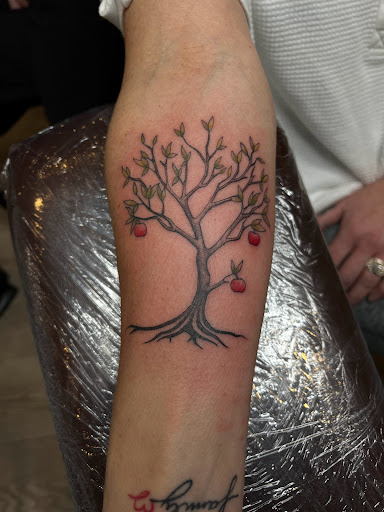 Explore forearm tattoo cover up ideas, creative tattoo ideas in Arlington, available at Benchmark Tattoos