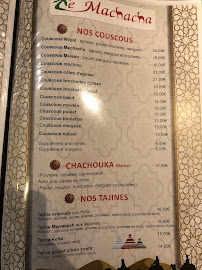 Restaurant marocain Le Machacha à Rouen (la carte)