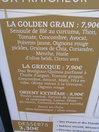Golden Grain à Montpellier menu