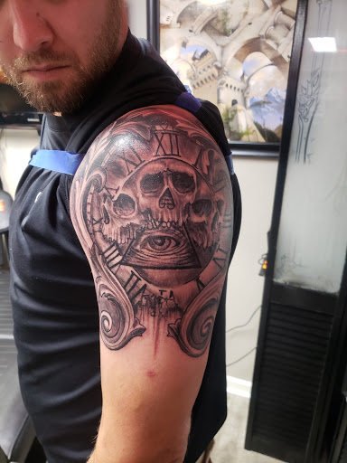 Explore pine tree tattoo ideas, creative tattoo ideas in Linn Creek, available at Hillard Skillard Tattoos, LLC.