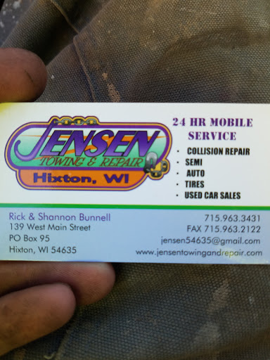 Jensen Towing & Repair in Hixton, Wisconsin