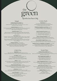 Menu du The Green à Rome