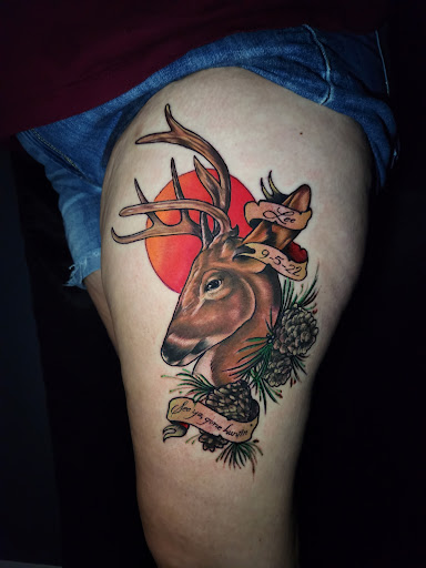 Explore mens back tattoo ideas, creative tattoo ideas in Buford, available at Inked Arts Tattoo Studio