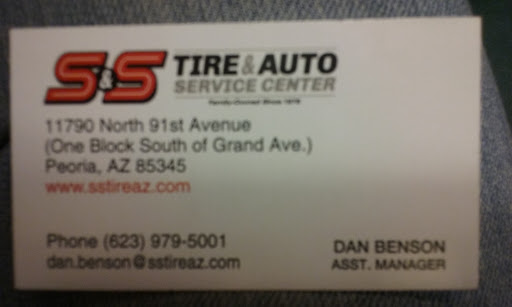 Tire Shop «S & S Tire & Auto Service Center», reviews and photos, 11790 N 91st Ave, Peoria, AZ 85345, USA