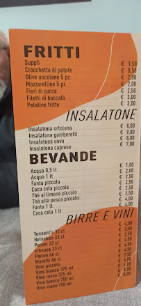 Menu du Alto Gusto à Fiano Romano