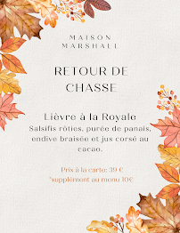 Menu / carte de Maison Marshall à Saint-Rémy-de-Provence