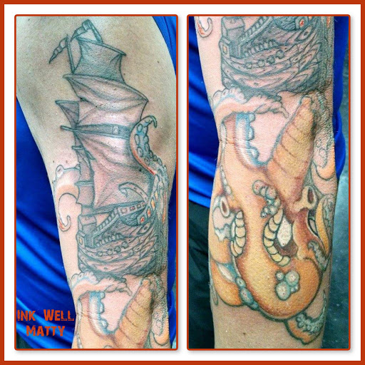 Explore thor's hammer tattoo ideas, creative tattoo ideas in Denton, available at The Ink Well Tattoo Studio