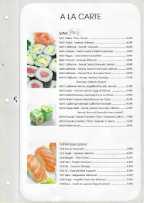 Restaurant de sushis Oi Sushi à Paris (le menu)