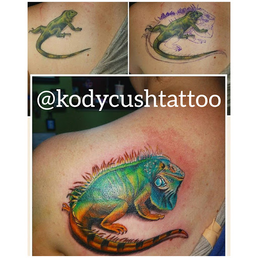 Explore tattoo leg ideas, creative tattoo ideas in Hesperia, available at Logic Ink Tattoo & Piercing