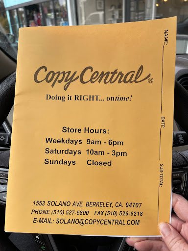 Digital Printing Service «Copy Central Solano», reviews and photos, 1553 Solano Ave, Berkeley, CA 94707, USA