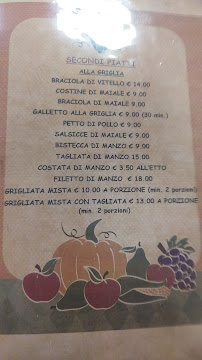 Menu du Trattoria antica Belvedere à Castelgomberto