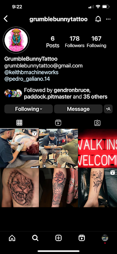 Explore small angel tattoo ideas, creative tattoo ideas in Whitehall, available at Grumble Bunny Tattoo Company