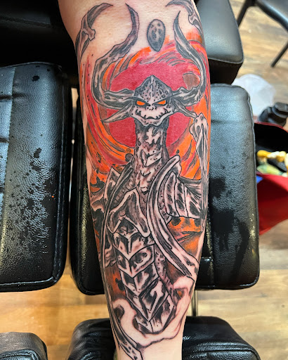 Explore celtic tattoo sleeve ideas, creative tattoo ideas in Pikeville, available at The Carbon Canary Tattoo Studio