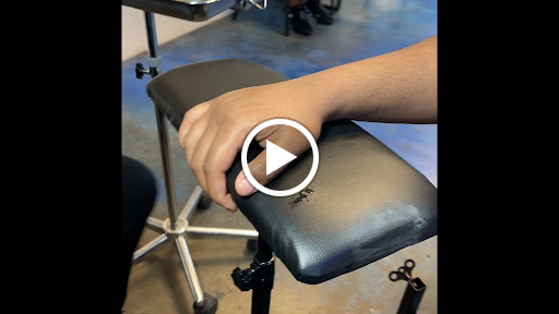 Explore dog outline tattoo ideas, creative tattoo ideas in Little Rock, available at Blu Flame Ink