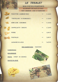 Le Tegalet à Gujan-Mestras menu