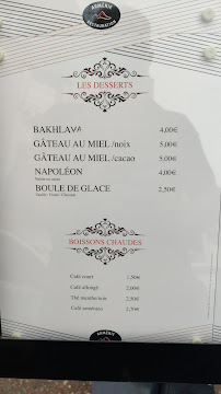 Restaurant Arménie Restauration à Blois (le menu)