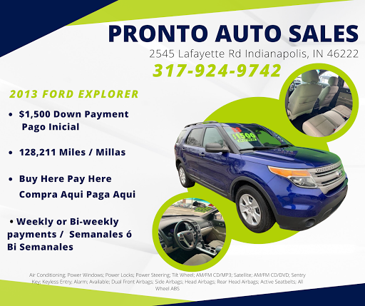 Used Car Dealer «Pronto Auto Sales», reviews and photos, 2545 Lafayette Rd, Indianapolis, IN 46222, USA