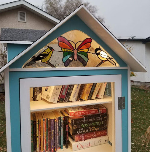 Little Free Library Cottonwood and Rock Garden
