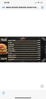 menu du Restaurant de hamburgers Papy Burger Dijon à Dijon