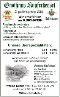 Gasthaus Kupferkessel à Waging am See menu