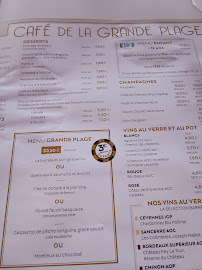 Café de la Grande Plage à Biarritz carte