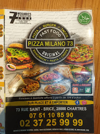 Carte du Pizza milano chartres 28000 à Chartres