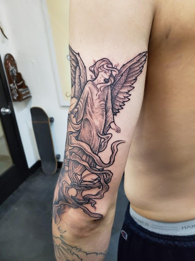 Explore courage the cowardly dog tattoo ideas, creative tattoo ideas in Carbondale, available at Bonedale Tattoo