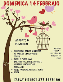 Menu / carte de Tablà Bistrot à Castel Ritaldi