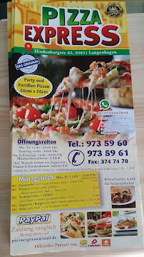 Menu du Pizza - Express à Langenhagen