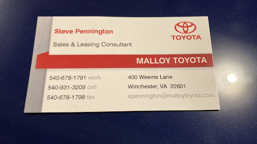 Toyota Dealer «Malloy Toyota», reviews and photos, 400 Weems Ln, Winchester, VA 22601, USA