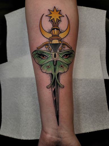 Explore mens bicep tattoo ideas, creative tattoo ideas in Orem, available at Hearts and Hands Tattoo and Piercing