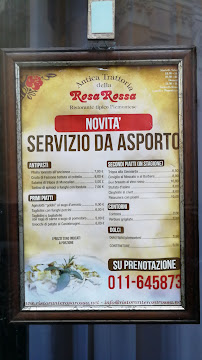 Menu du Antica Trattoria della Rosa Rossa à Moncalieri