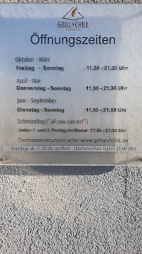 Menu / carte de grill&chill Pyramide à Lohsa