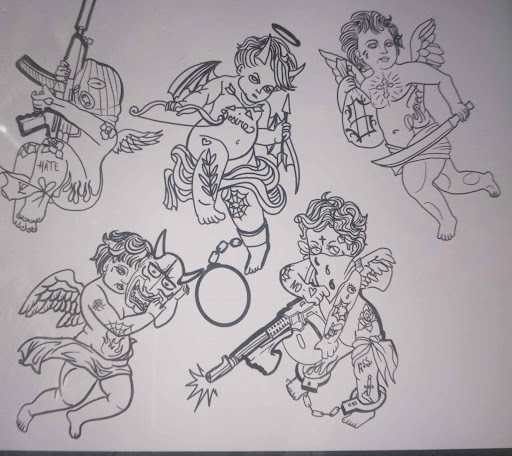 Explore matching tattoo sister in law tattoo ideas, creative tattoo ideas in Muncie, available at Obscura Tattoo shop and Oddity Collective