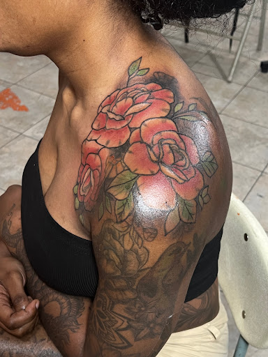 Explore woman sleeve tattoo ideas, creative tattoo ideas in El Paso, available at Renegade Tattoo