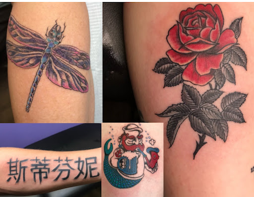 Explore trapezius tattoo ideas, creative tattoo ideas in Orange Park, available at Big City Tattoo and Piercing