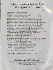 Menu du Caffé Romain à Cavalaire-sur-Mer