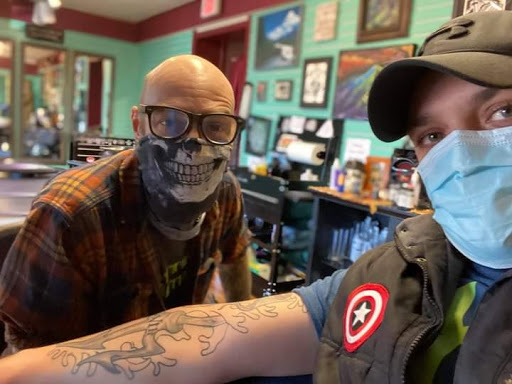 Explore forearm half sleeve cover up tattoo ideas, creative tattoo ideas in Minocqua, available at Family Tradition Tattoo Co.