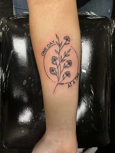 Explore men's inner bicep tattoo ideas, creative tattoo ideas in Brunswick, available at Body Revolution Tattoos & Body Piercings