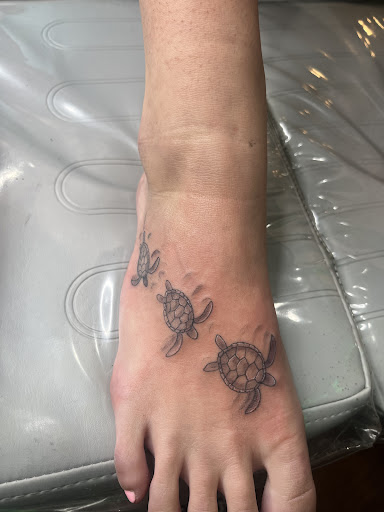 Explore tattoo sleeve black and grey ideas, creative tattoo ideas in Foley, available at Emerald Ink Tattoos by Victoria