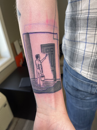 Explore red string tattoo ideas, creative tattoo ideas in Watford City, available at Soulful Ink Studios